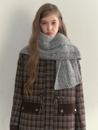 Speckled Cable Wool Scarf