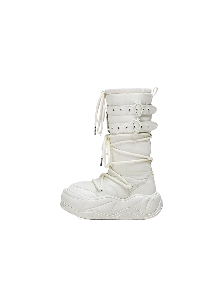 Fleece Platform Snow Boots