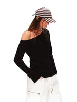 Asymmetrical Draped Lyocell Tee