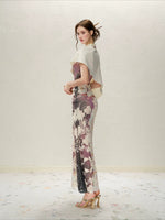 Ink Blossom Qipao Set