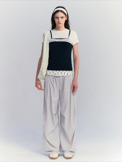 Polka Dot Straight Pants
