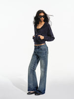 Vintage Whiskered Low Rise Jeans