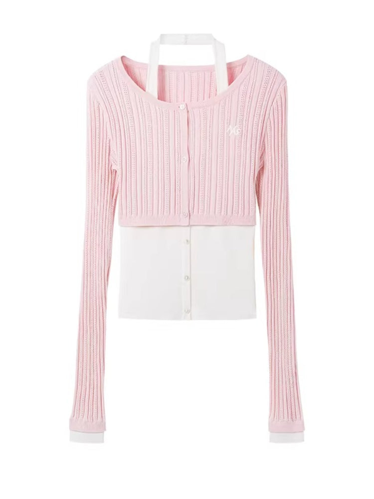 Ballerina Knight Layered Halter Knit Cardigan