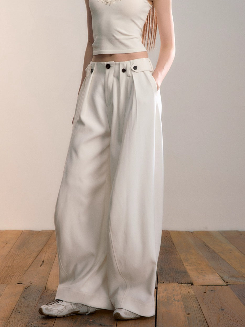 Pleated Wide-Leg Pants