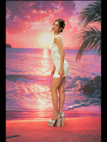 Butterfly Print Sleeveless Qipao Dress