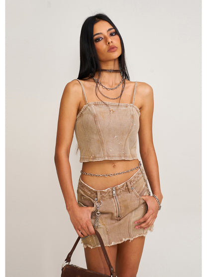 Compass Cross Leather Choker