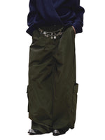 Quilted-Detail Utility Parachute Pants