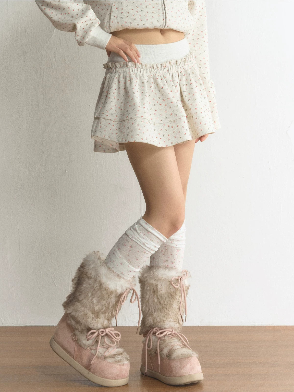 Floral Tiered Ruffle Mini Skort