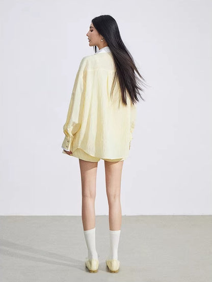 Blue &amp; Yellow Layered Shirt Set