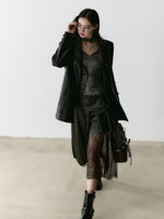 Structured Laced Leather Blazer