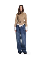 Adjustable Buckle Washed Denim Pants