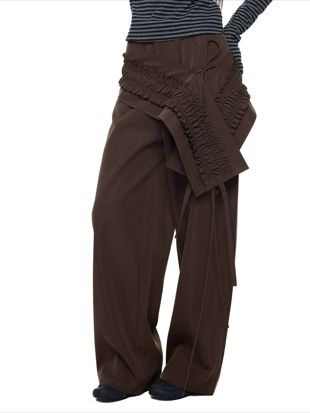 Ruffled Overlay Trousers