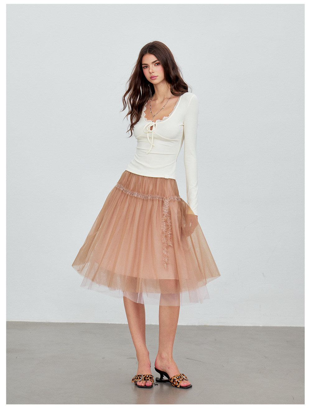 Lace Tie Knit Top