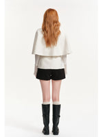 Layered Cape Belted Wool Coat