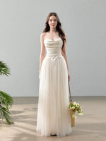 Satin Tulle Strapless Dress