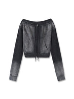 Washed Slim-Fit One-Shoulder Sweatshirt