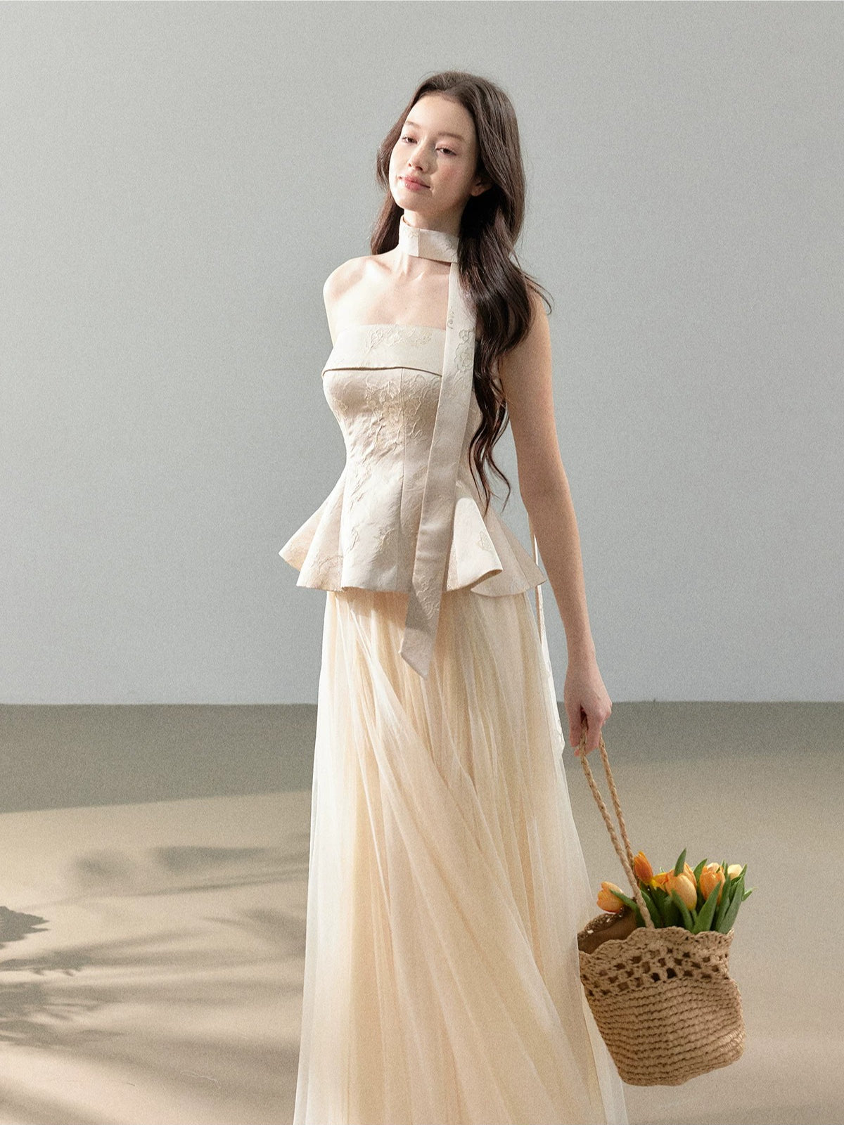 Jacquard Tulle Two Piece Set