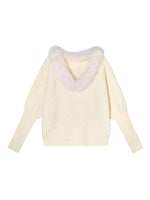 V-Neck Cable Knit Sweater