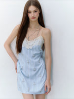 Sea Letter Lace Slip Dress