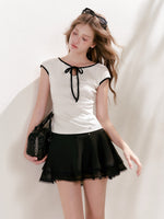 Lace Chiffon Layered Skirt