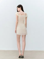 Tie-Neck Chiffon Mini Dress