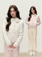 Reversible Floral Peter Pan Collar Down Jacket