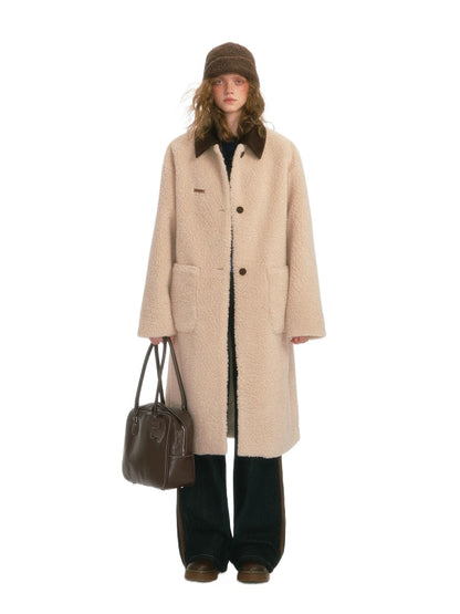 Colorblock Collar Sherpa Coat