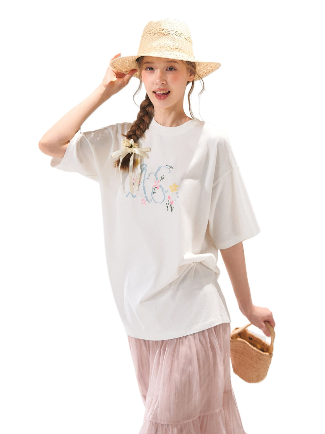 Cross Embroidery Relaxed T-shirt