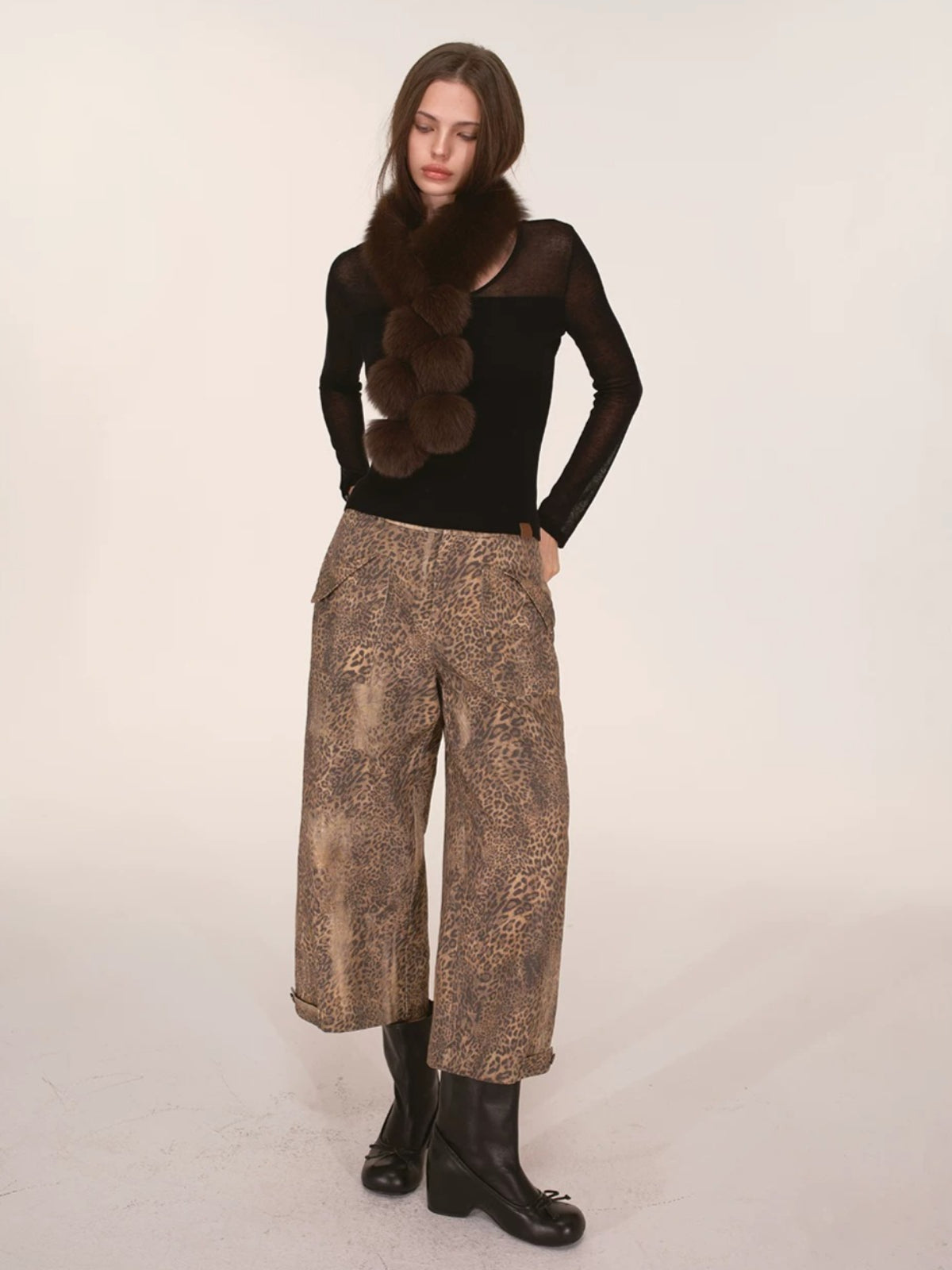 Sheer Mesh Layered Knit Top