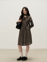Plaid Cowl Dress