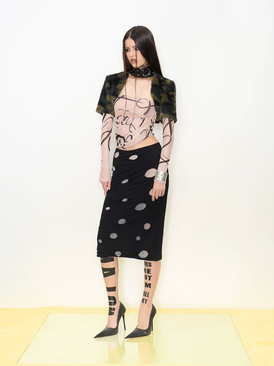 Printed Cowl Off-Shoulder Top