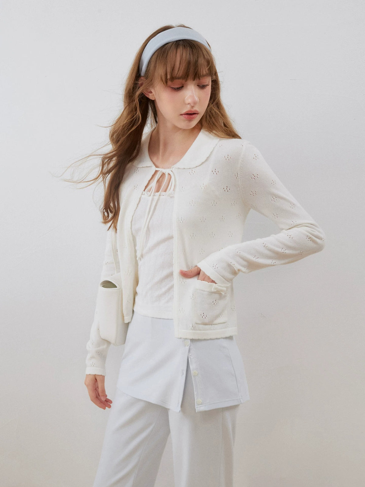 Flower Lace Knit Cardigan Sweater