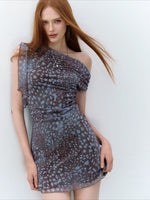 Cold Mist Asymmetric Mesh Dress