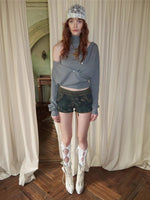 Acetate Cashmere Layered Cardigan