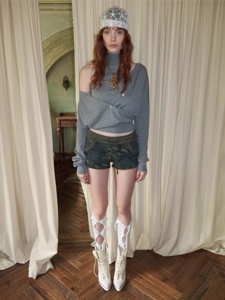 Acetate Cashmere Layered Cardigan