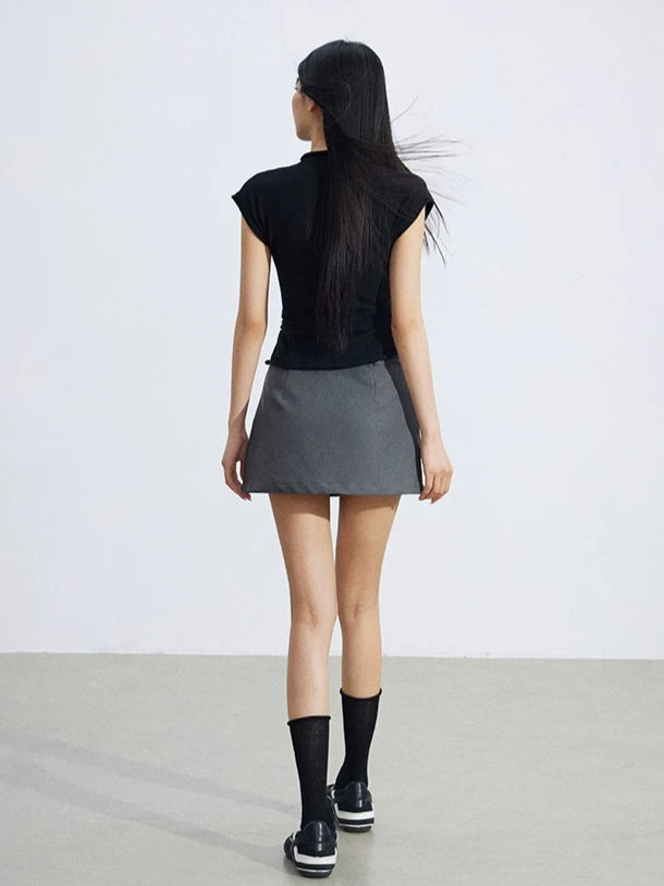 Rolled Hem Knit Top
