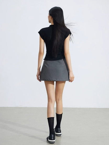 Rolled Hem Knit Top