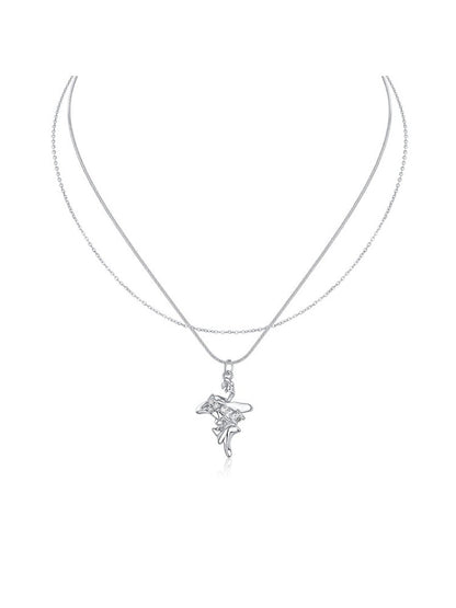 Geometric Cross Layered Necklace