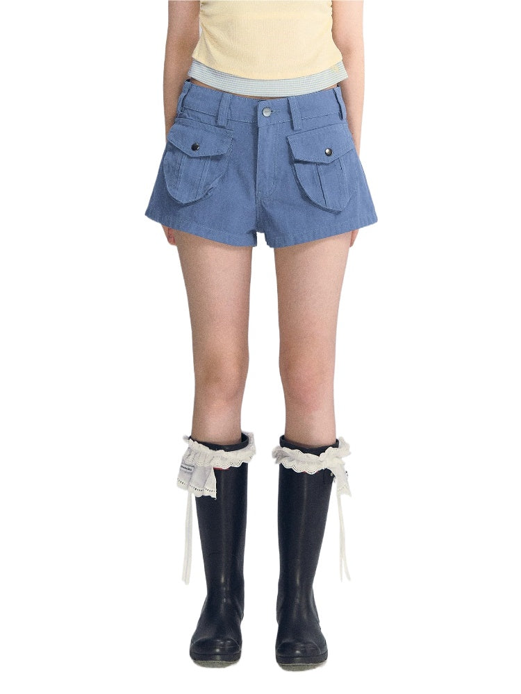 Blue Cargo Shorts