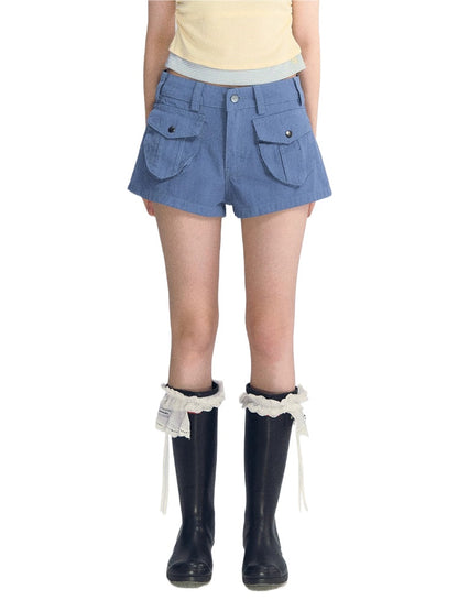 Blue Cargo Shorts