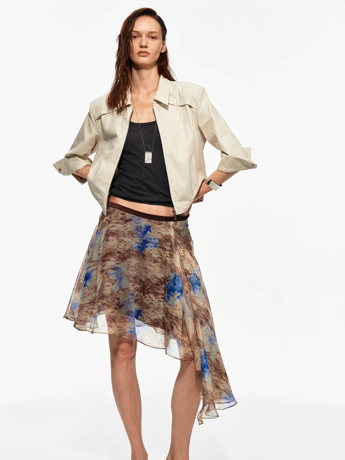 Leopard Chiffon Skirt