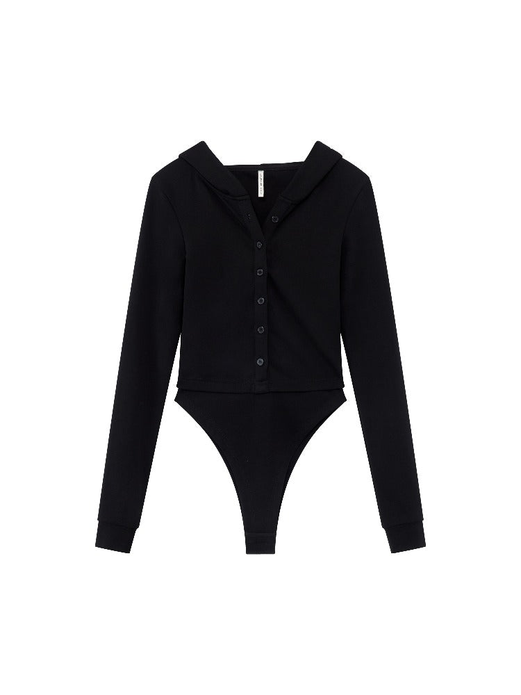 Adjustable V-neck Hoodie Tee