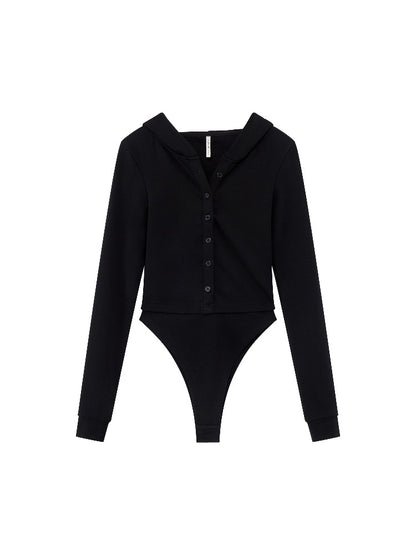 Adjustable V-neck Hoodie Tee