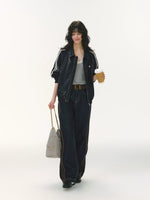 Ribbon Trim Curved Jeans