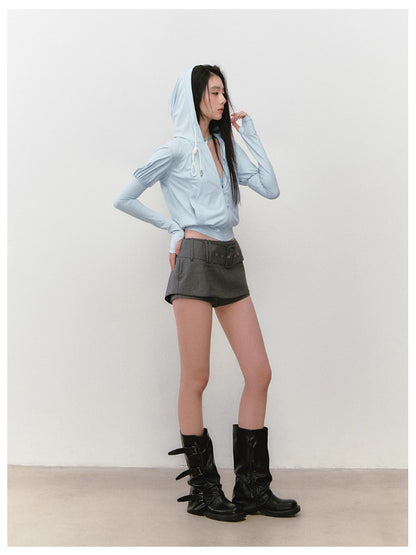 Belt Brand Embroidered Suit Skirt