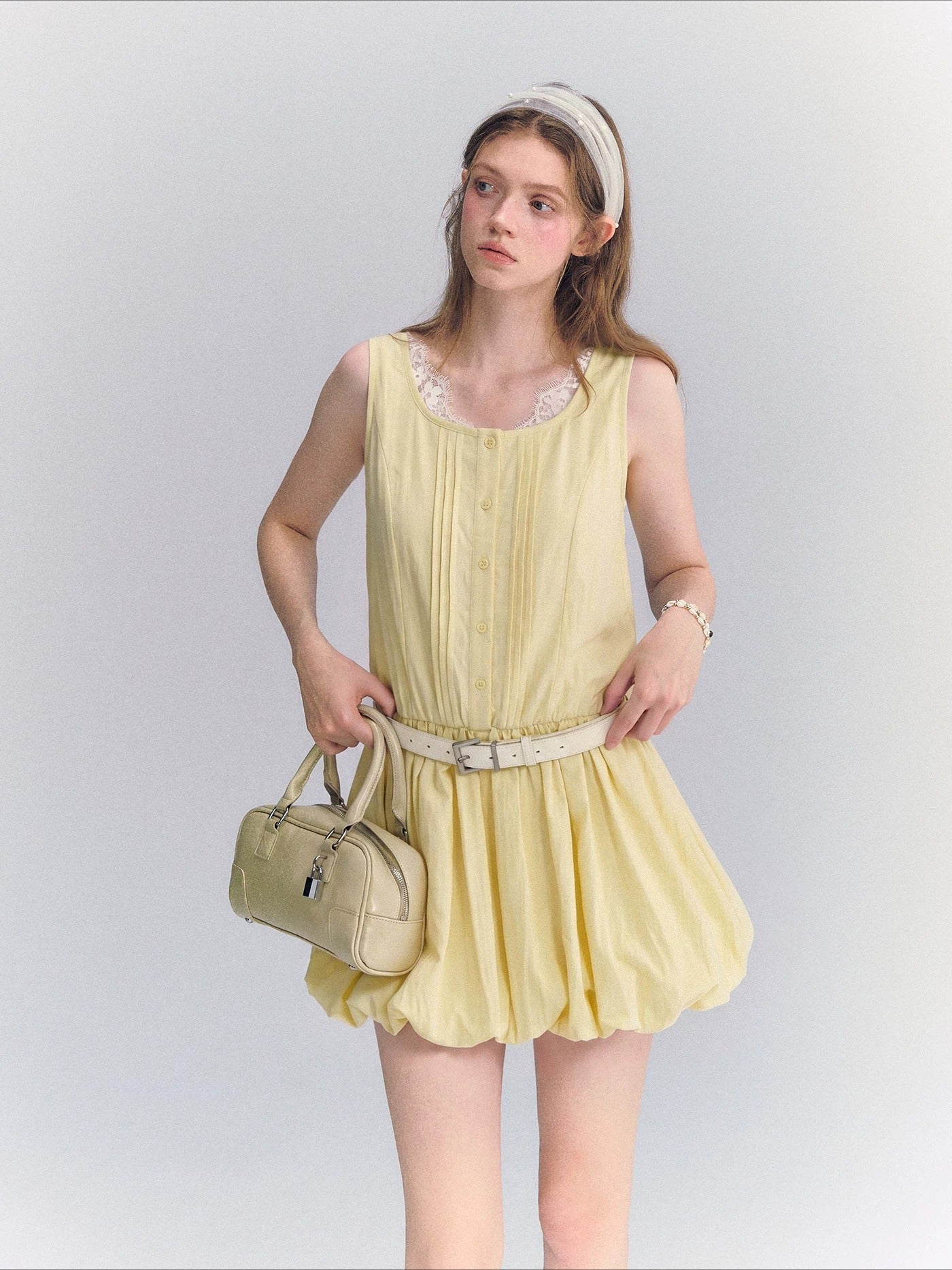 Sleeveless Lace Bubble Dress
