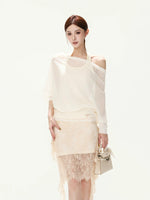 Lace Jacquard Midi Skirt