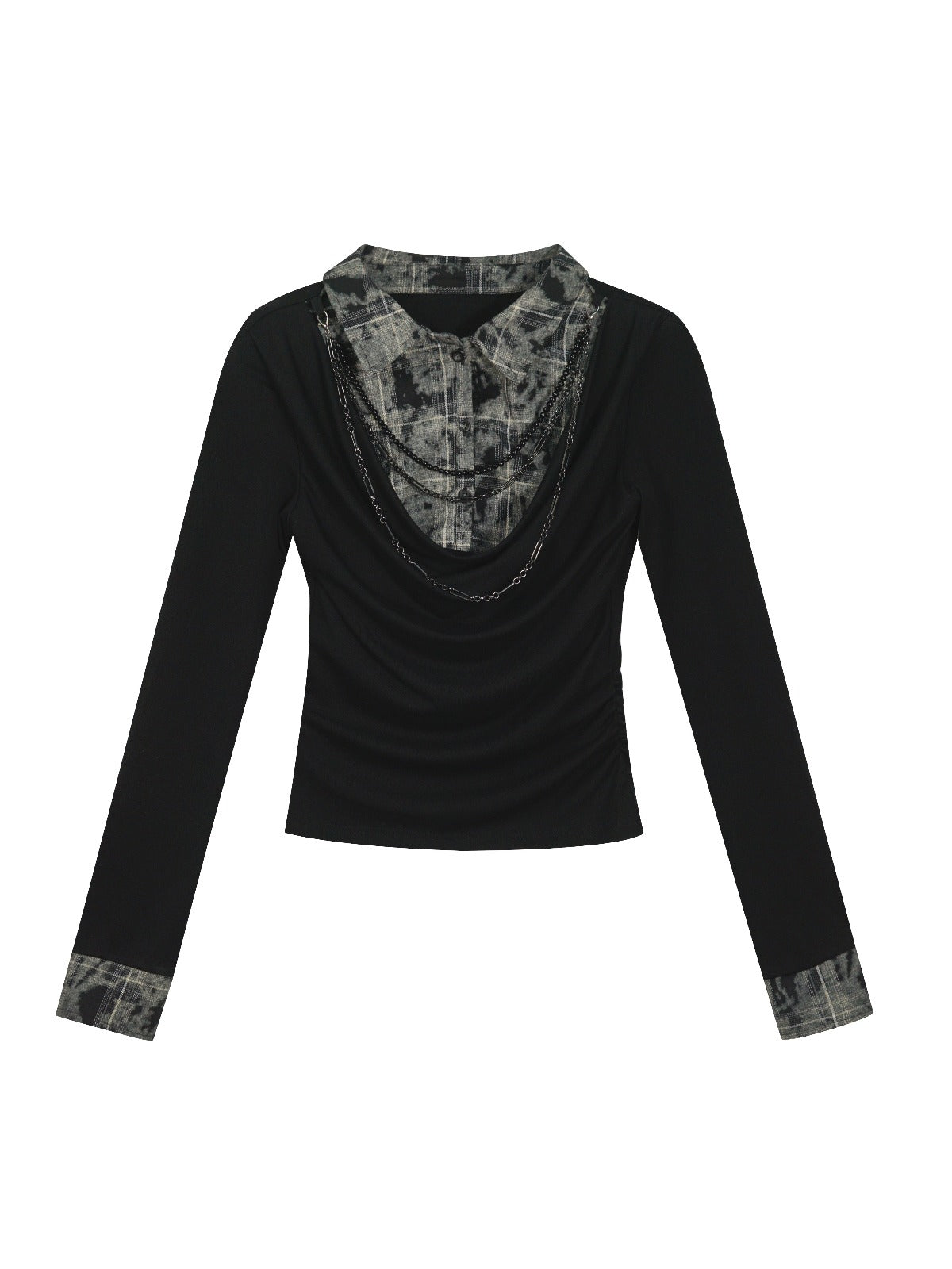 Checked Ruffle Blouse
