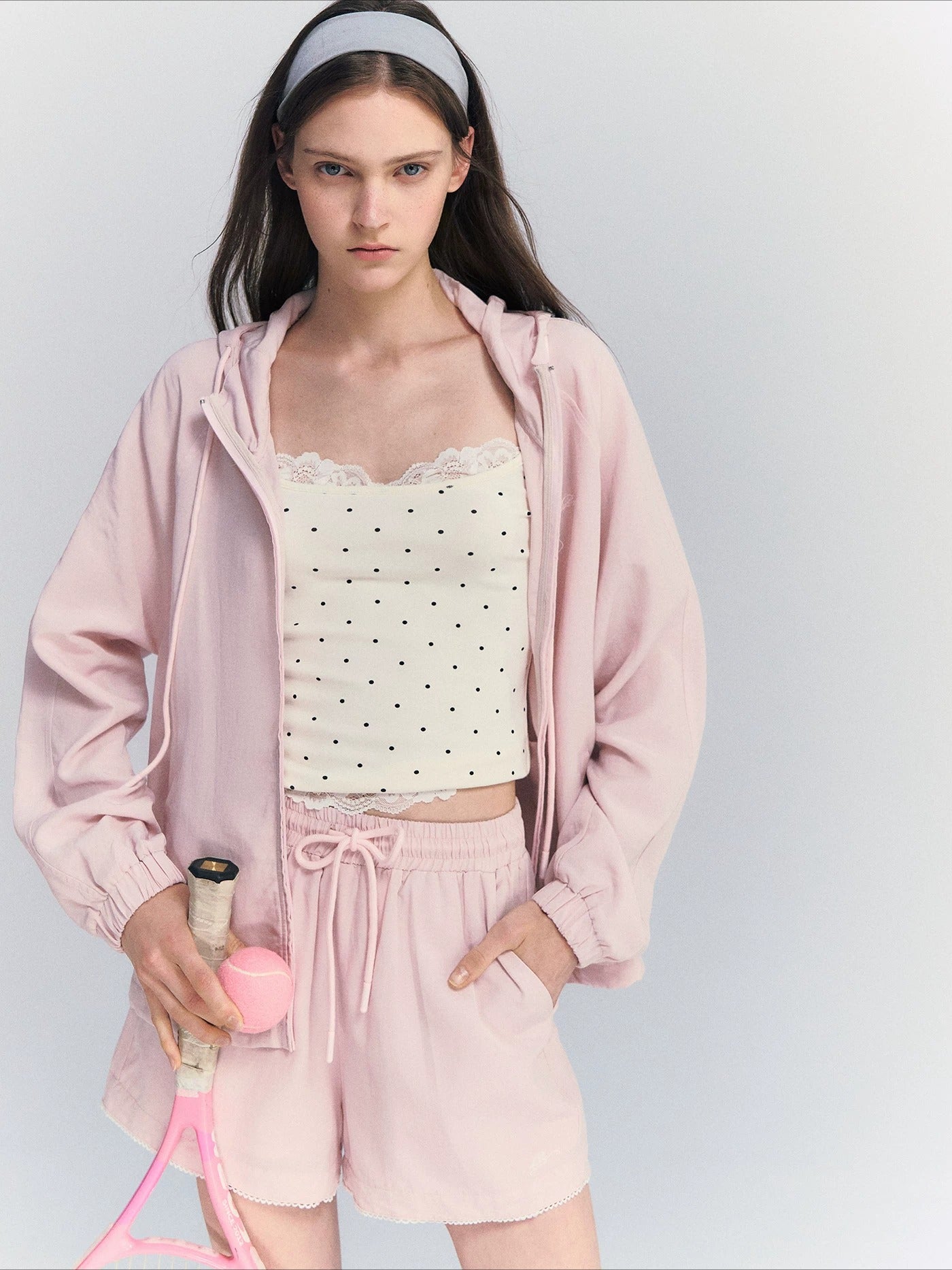 Linen Blend Hoodie Set