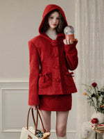 Galaxy Forever 'Christmas Miracle' Berry Color Fluffy Bow Set
